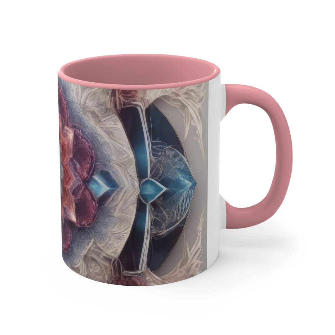 Symmetrical Crystal Bloom - Accent Coffee Mug - Mug - g(0D·IO) - Pink - 11oz -