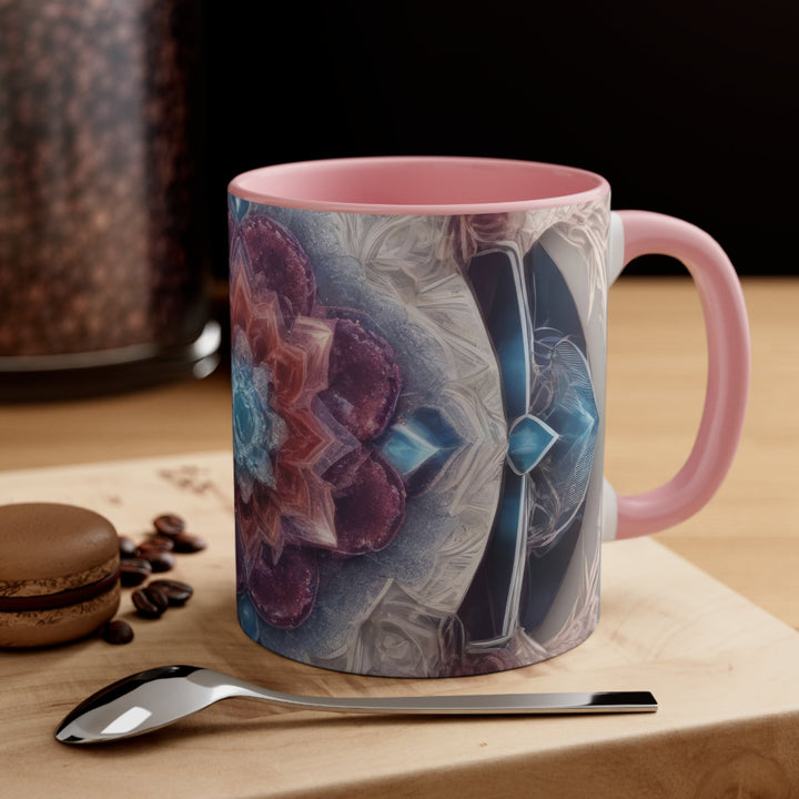 Symmetrical Crystal Bloom - Accent Coffee Mug - Mug - g(0D·IO) - Pink - 11oz -