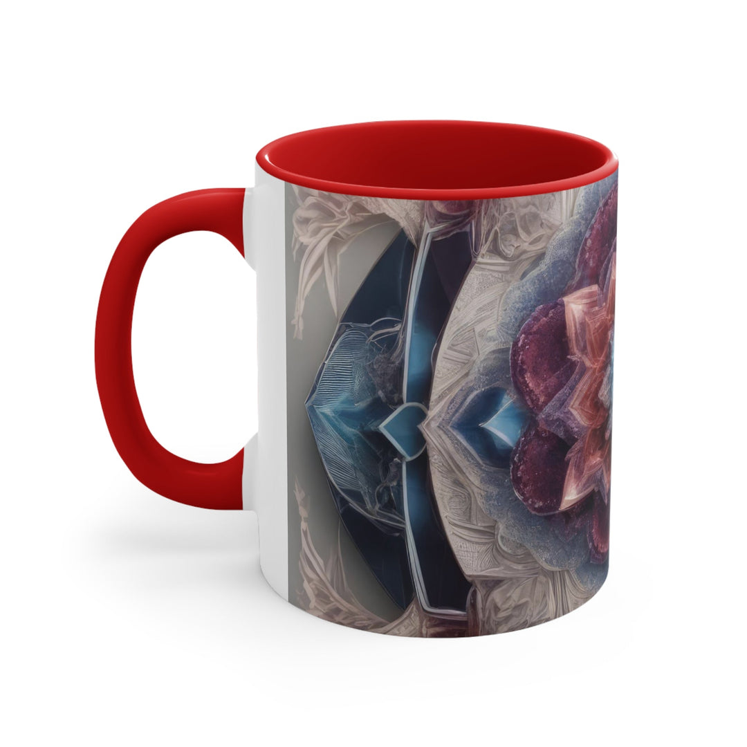 Symmetrical Crystal Bloom - Accent Coffee Mug - Mug - g(0D·IO) - Pink - 11oz -