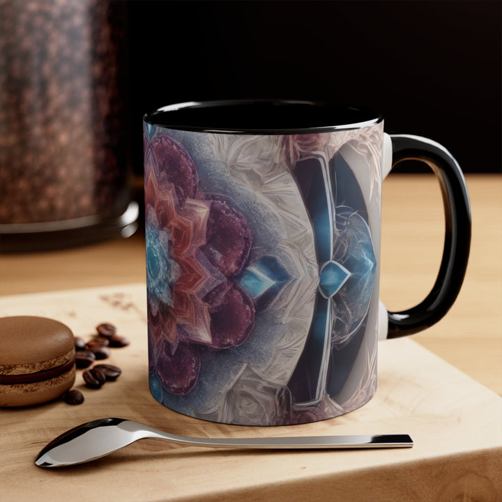 Symmetrical Crystal Bloom - Accent Coffee Mug - Mug - g(0D·IO) - Pink - 11oz -