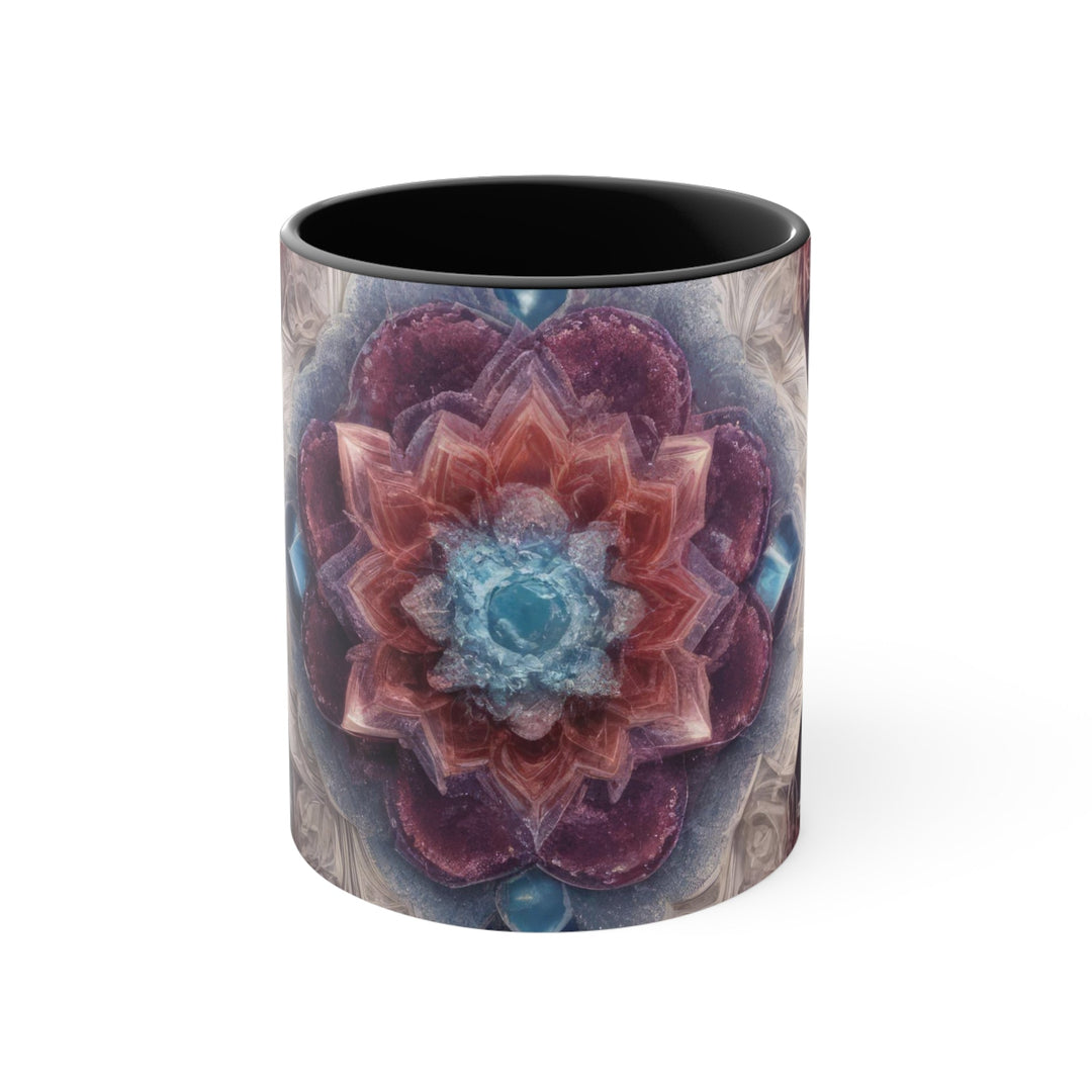 Symmetrical Crystal Bloom - Accent Coffee Mug - Mug - g(0D·IO) - Black - 11oz -