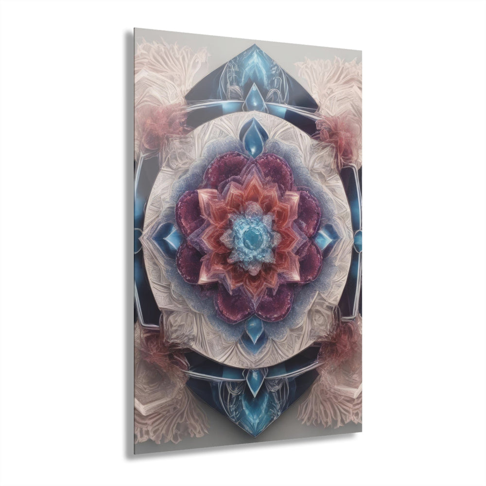 Symmetrical Crystal Bloom - Acrylic Prints (French Cleat Hanging) - Home Decor - g(0D·IO) - 24" x 36" (Vertical) - 0.25'' -