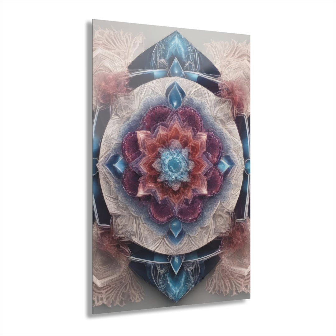 Symmetrical Crystal Bloom - Acrylic Prints (French Cleat Hanging) - Home Decor - g(0D·IO) - 24" x 36" (Vertical) - 0.25'' -