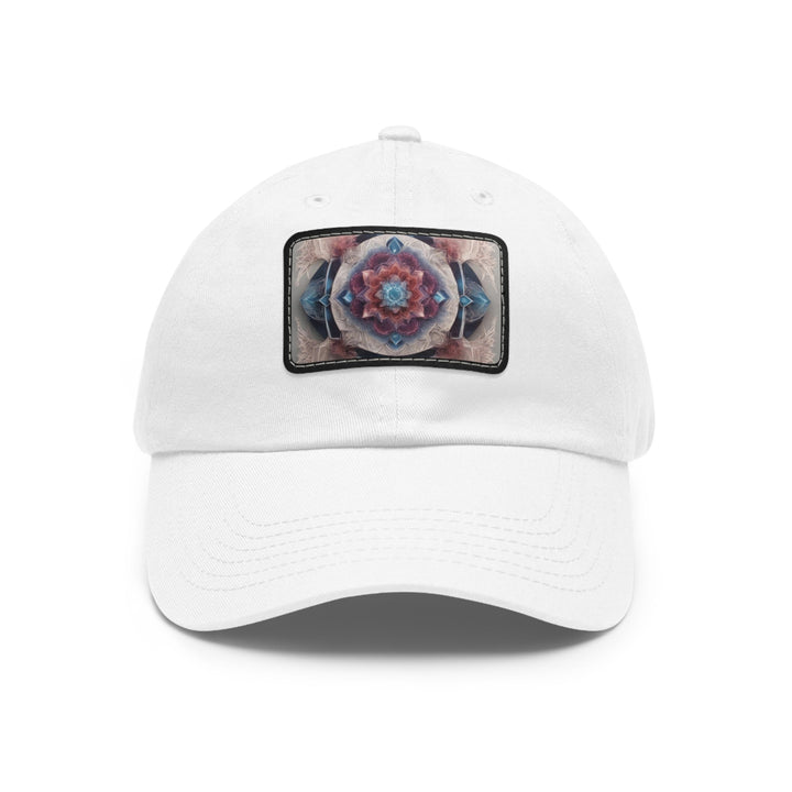 Symmetrical Crystal Bloom - Dad Hat - Hats - g(0D·IO) - White / Black patch - Rectangle - One size