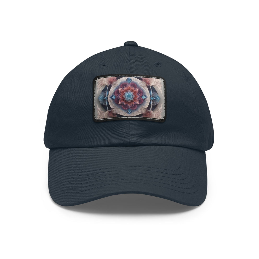 Symmetrical Crystal Bloom - Dad Hat - Hats - g(0D·IO) - Navy / Black patch - Rectangle - One size