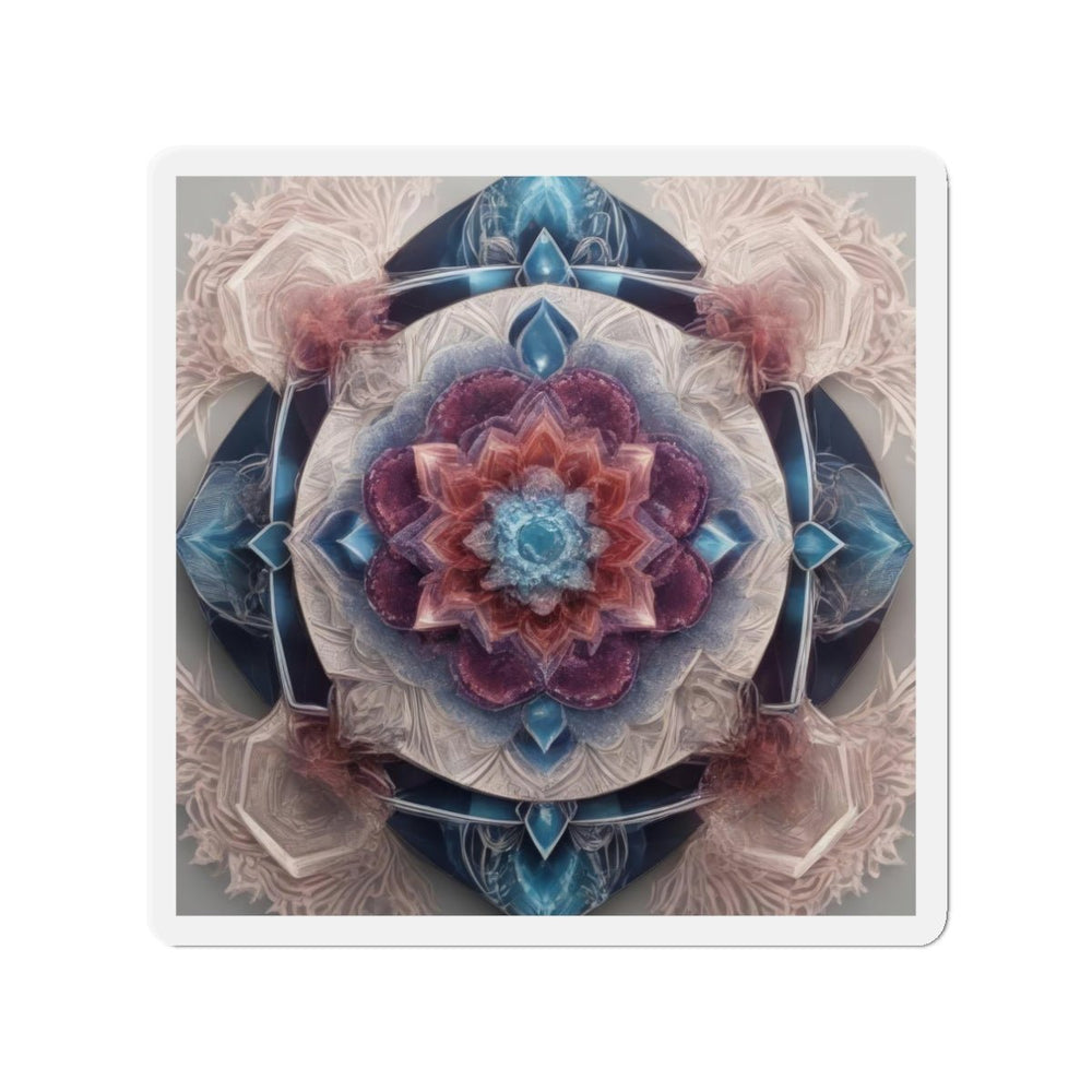 Symmetrical Crystal Bloom - Die-cut Magnet - Home Decor - g(0D·IO) - 3" x 3" - Die-Cut - 1 pc
