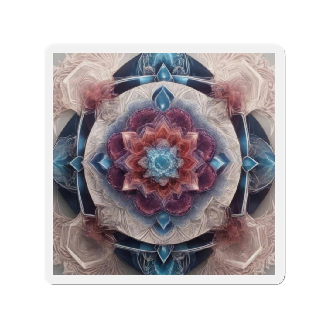 Symmetrical Crystal Bloom - Die-cut Magnet - Home Decor - g(0D·IO) - 2" x 2" - Die-Cut - 1 pc