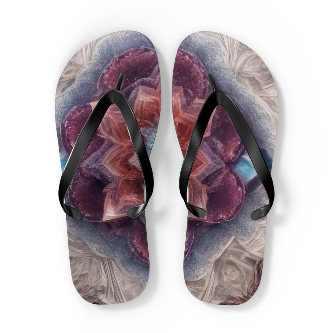 Symmetrical Crystal Bloom - Flip Flops - Shoes - g(0D·IO) - XL - Black sole -