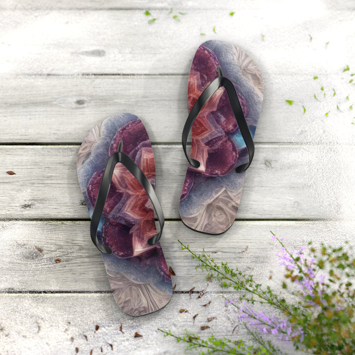 Symmetrical Crystal Bloom - Flip Flops - Shoes - g(0D·IO) - XL - Black sole -