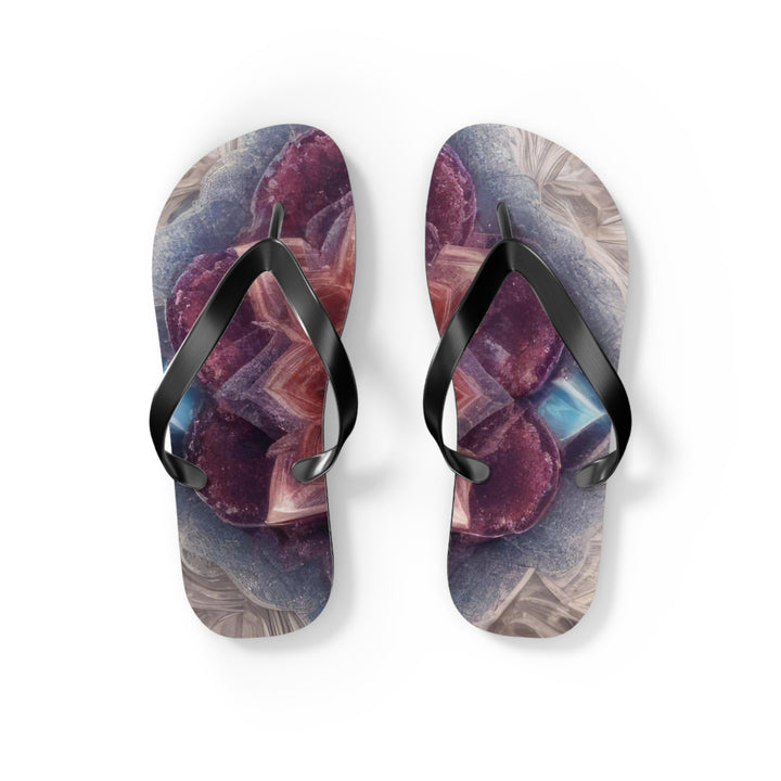 Symmetrical Crystal Bloom - Flip Flops - Shoes - g(0D·IO) - S - Black sole -