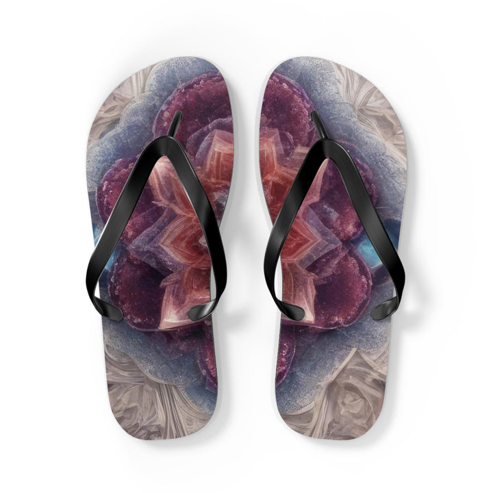 Symmetrical Crystal Bloom - Flip Flops - Shoes - g(0D·IO) - L - Black sole -