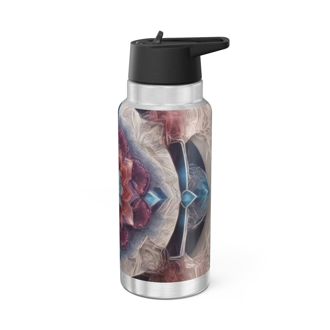 Symmetrical Crystal Bloom - Gator Tumbler 32oz - Mug - g(0D·IO) - Silver - 32oz -