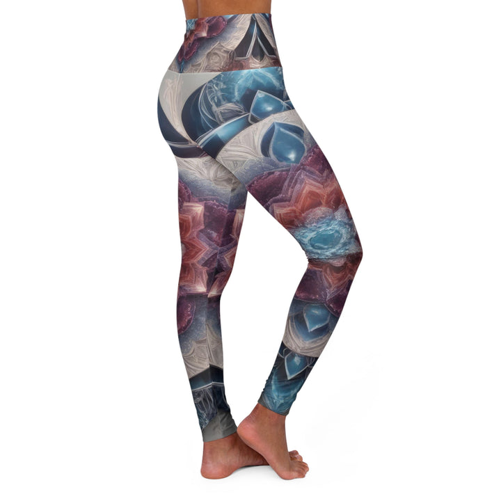 Symmetrical Crystal Bloom - High Waisted AOP Yoga Leggings - All Over Prints - g(0D·IO) - XS - -