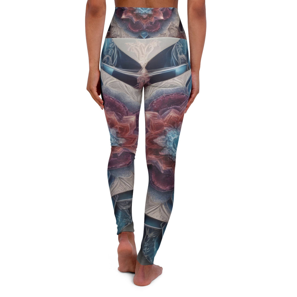 Symmetrical Crystal Bloom - High Waisted AOP Yoga Leggings - All Over Prints - g(0D·IO) - XS - -