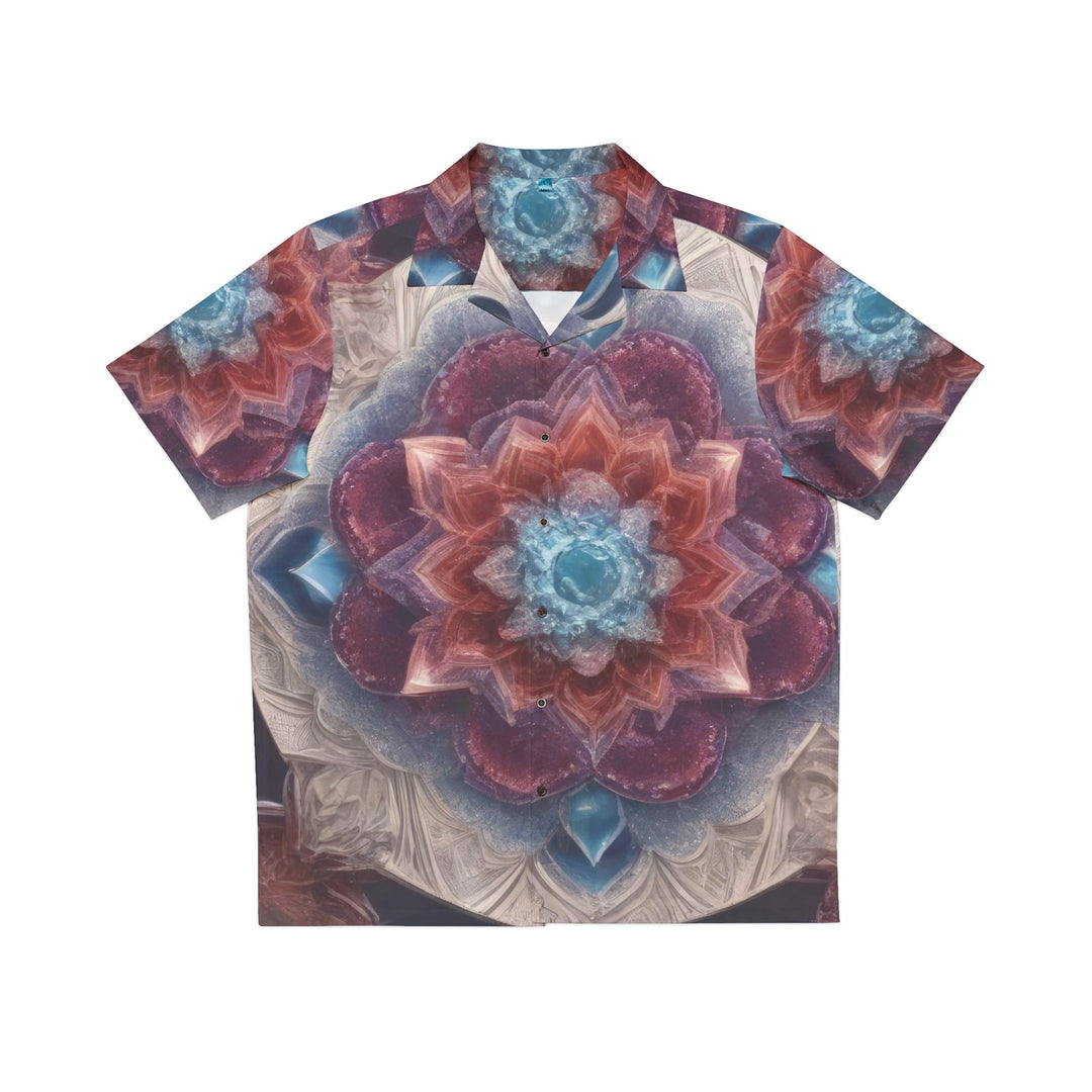 Symmetrical Crystal Bloom - Men's Hawaiian Shirt - All Over Prints - g(0D·IO) - S - Black -