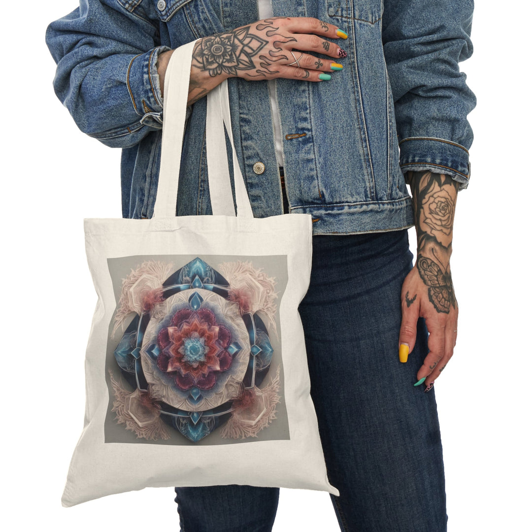 Symmetrical Crystal Bloom - Natural Tote Bag - Bags - g(0D·IO) - 15" x 16" - Natural -