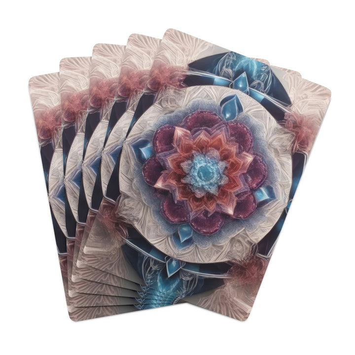 Symmetrical Crystal Bloom - Poker Cards - Paper products - g(0D·IO) - 2.47" x 3.47" - White - Semi Glossy