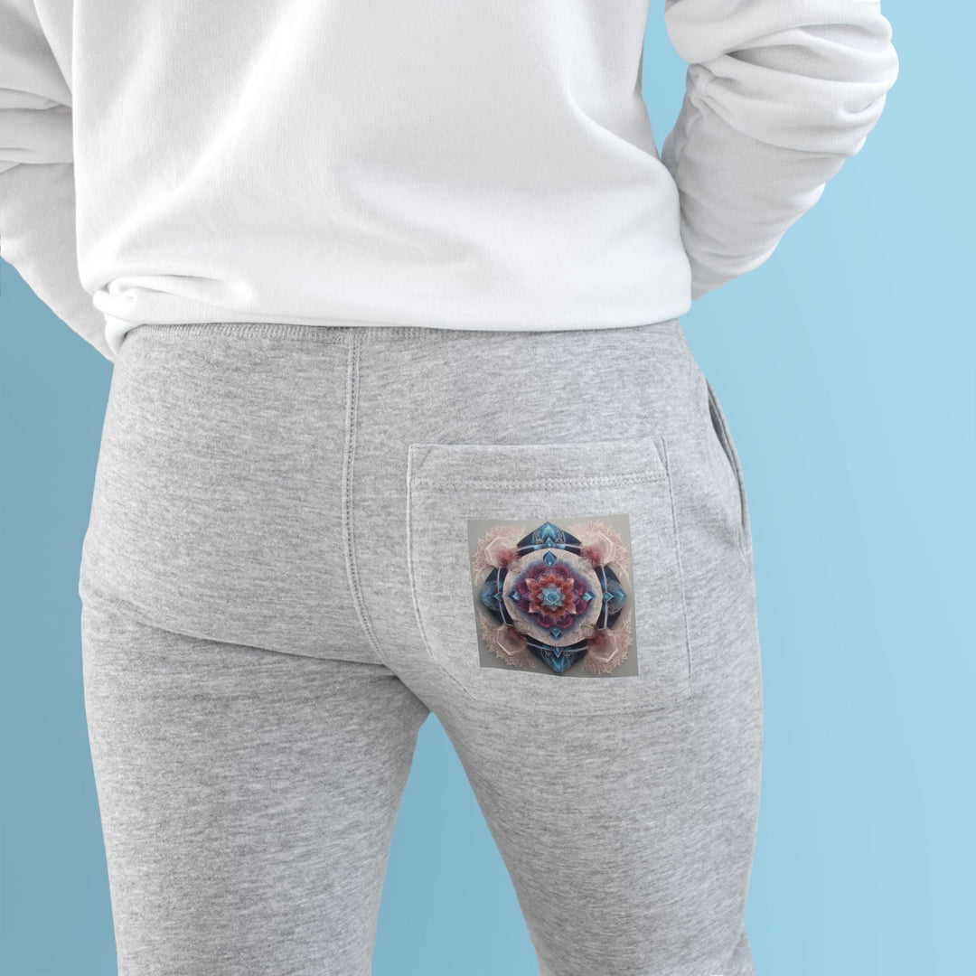 Symmetrical Crystal Bloom - Premium Fleece Joggers - Trousers - g(0D·IO) - Charcoal Heather - M -