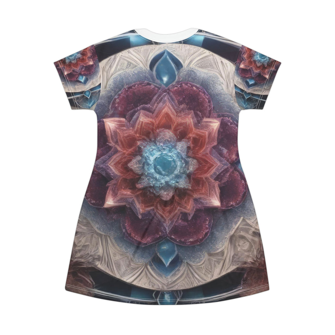 Symmetrical Crystal Bloom - T-Shirt Dress - All Over Prints - g(0D·IO) - XS - -