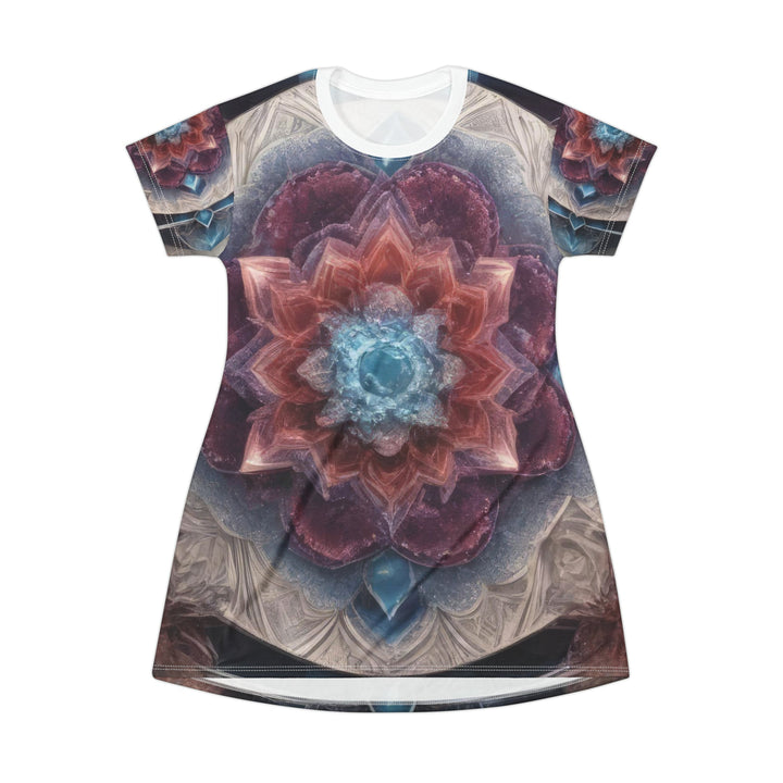 Symmetrical Crystal Bloom - T-Shirt Dress - All Over Prints - g(0D·IO) - XS - -