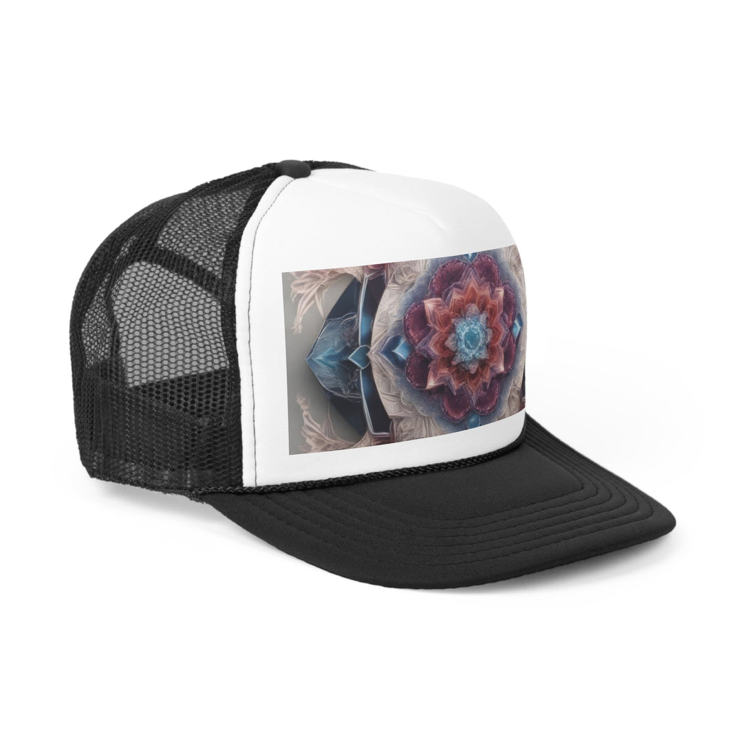 Symmetrical Crystal Bloom - Trucker Hat - Hats - g(0D·IO) - Pink - One size -