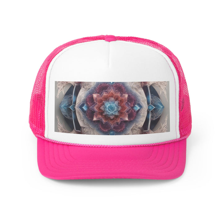 Symmetrical Crystal Bloom - Trucker Hat - Hats - g(0D·IO) - Pink - One size -