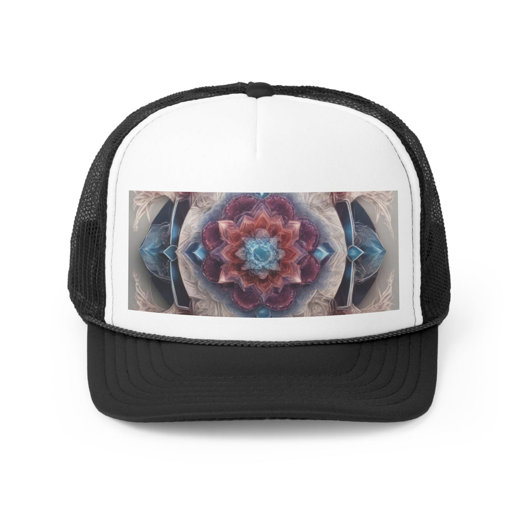 Symmetrical Crystal Bloom - Trucker Hat - Hats - g(0D·IO) - Black - One size -