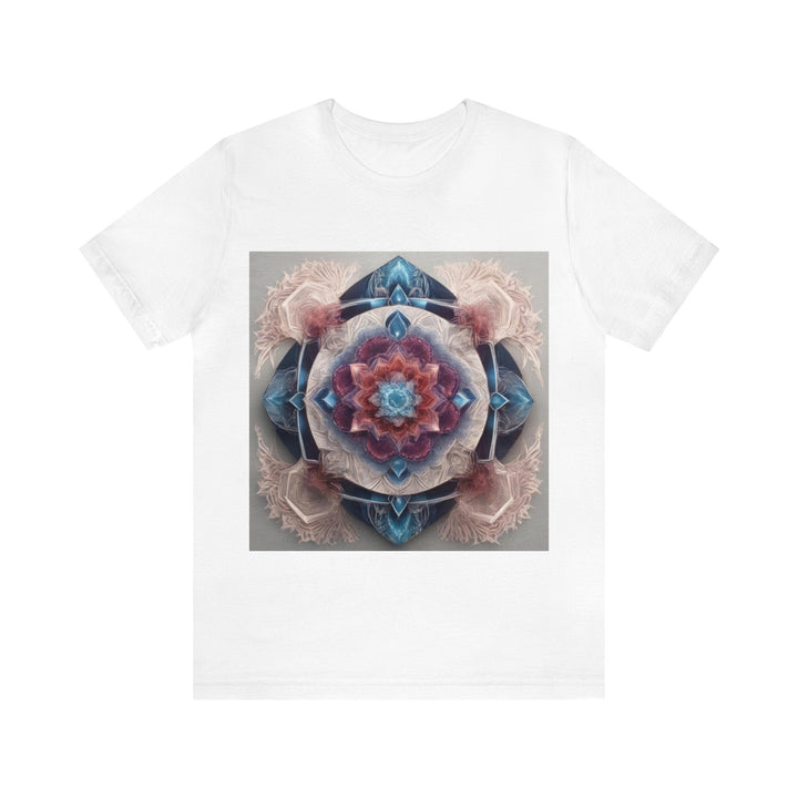 Symmetrical Crystal Bloom - Unisex Jersey Short Sleeve Tee - T-Shirt - g(0D·IO) - White - S -