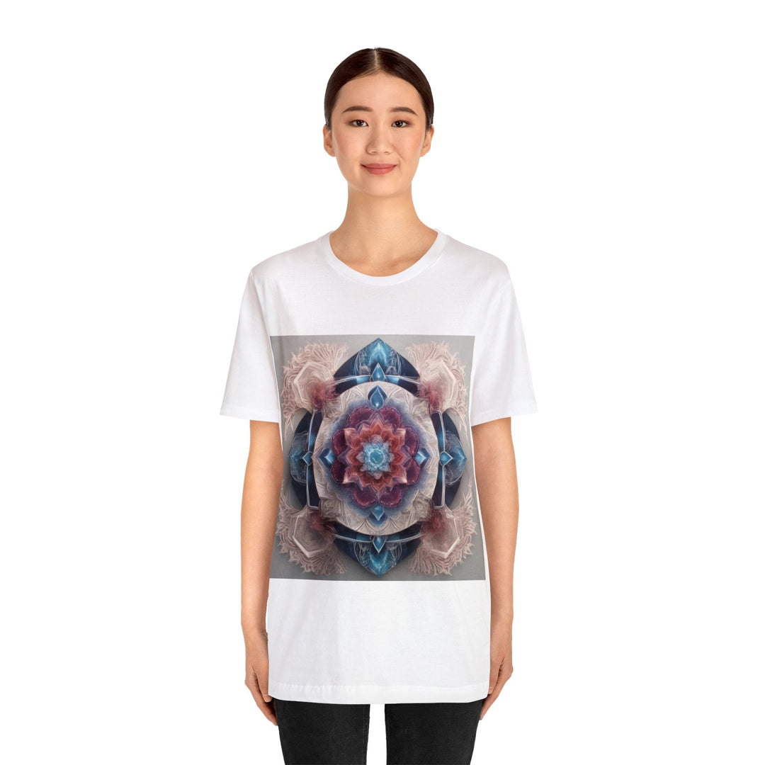 Symmetrical Crystal Bloom - Unisex Jersey Short Sleeve Tee - T-Shirt - g(0D·IO) - Black - S -