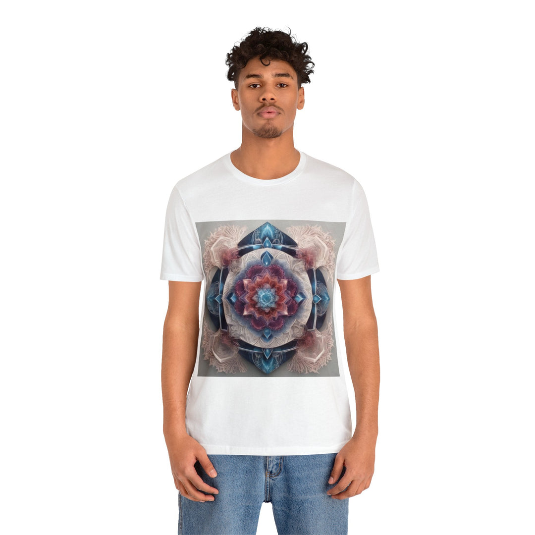 Symmetrical Crystal Bloom - Unisex Jersey Short Sleeve Tee - T-Shirt - g(0D·IO) - Black - S -