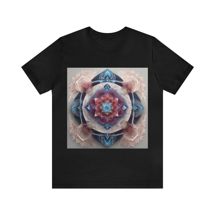 Symmetrical Crystal Bloom - Unisex Jersey Short Sleeve Tee - T-Shirt - g(0D·IO) - Black - S -