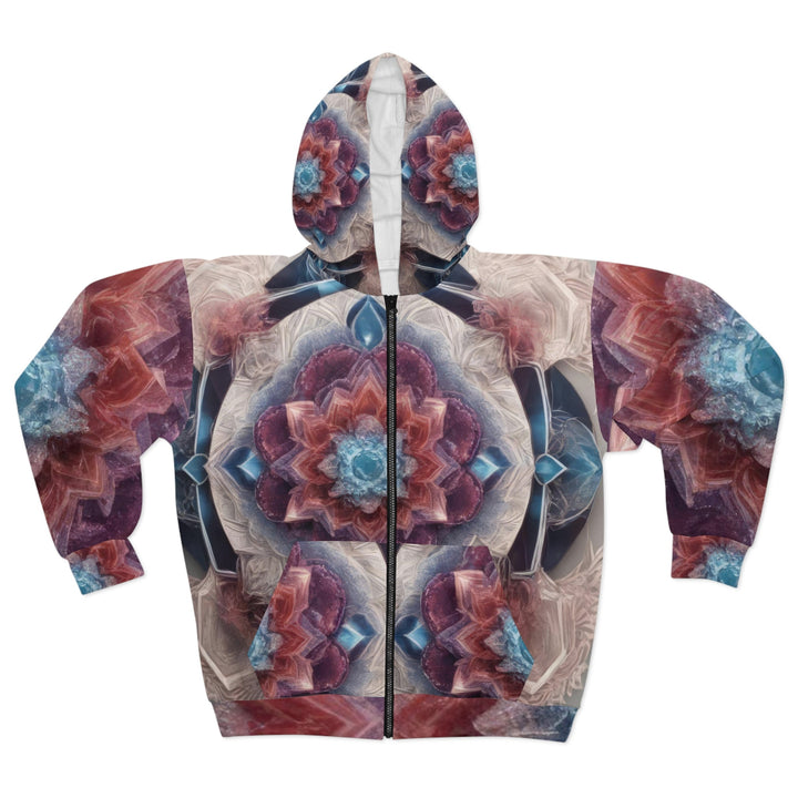 Symmetrical Crystal Bloom - Unisex Zip Hoodie - All Over Prints - g(0D·IO) - XS - -