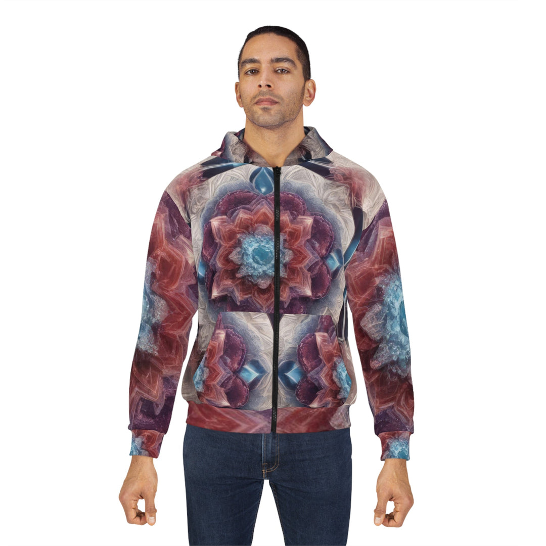 Symmetrical Crystal Bloom - Unisex Zip Hoodie - All Over Prints - g(0D·IO) - XS - -