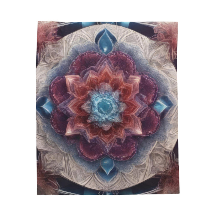 Symmetrical Crystal Bloom - Velveteen Plush Blanket - All Over Prints - g(0D·IO) - 50" × 60" - -