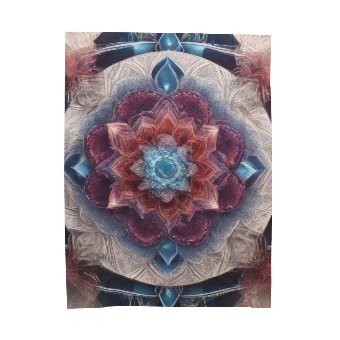 Symmetrical Crystal Bloom - Velveteen Plush Blanket - All Over Prints - g(0D·IO) - 60" × 80" - -