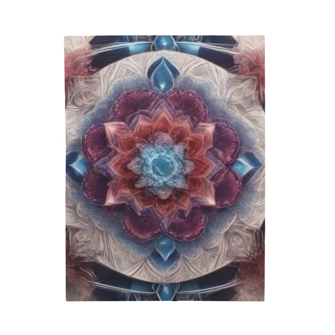 Symmetrical Crystal Bloom - Velveteen Plush Blanket - All Over Prints - g(0D·IO) - 30" × 40" - -