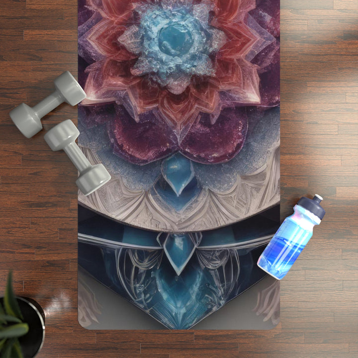 Symmetrical Crystal Bloom - Yoga Mat - Home Decor - g(0D·IO) - 24” x 68” - -