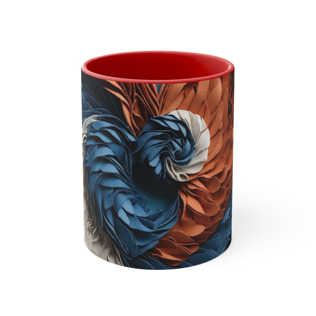 Textured Heart Art - Accent Coffee Mug - Mug - g(0D·IO) - Red - 11oz -