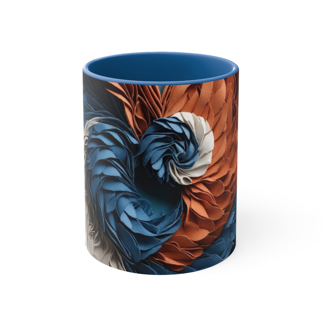 Textured Heart Art - Accent Coffee Mug - Mug - g(0D·IO) - Blue - 11oz -