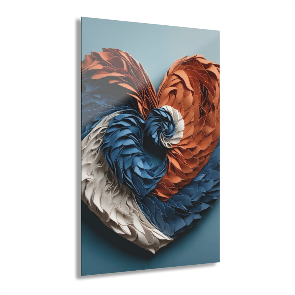 Textured Heart Art - Acrylic Prints (French Cleat Hanging) - Home Decor - g(0D·IO) - 24" x 36" (Vertical) - 0.25'' -