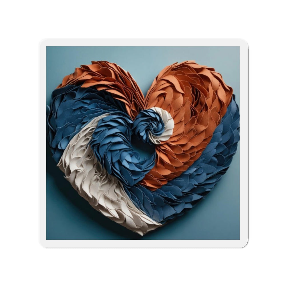 Textured Heart Art - Die-cut Magnet - Home Decor - g(0D·IO) - 3" x 3" - Die-Cut - 1 pc