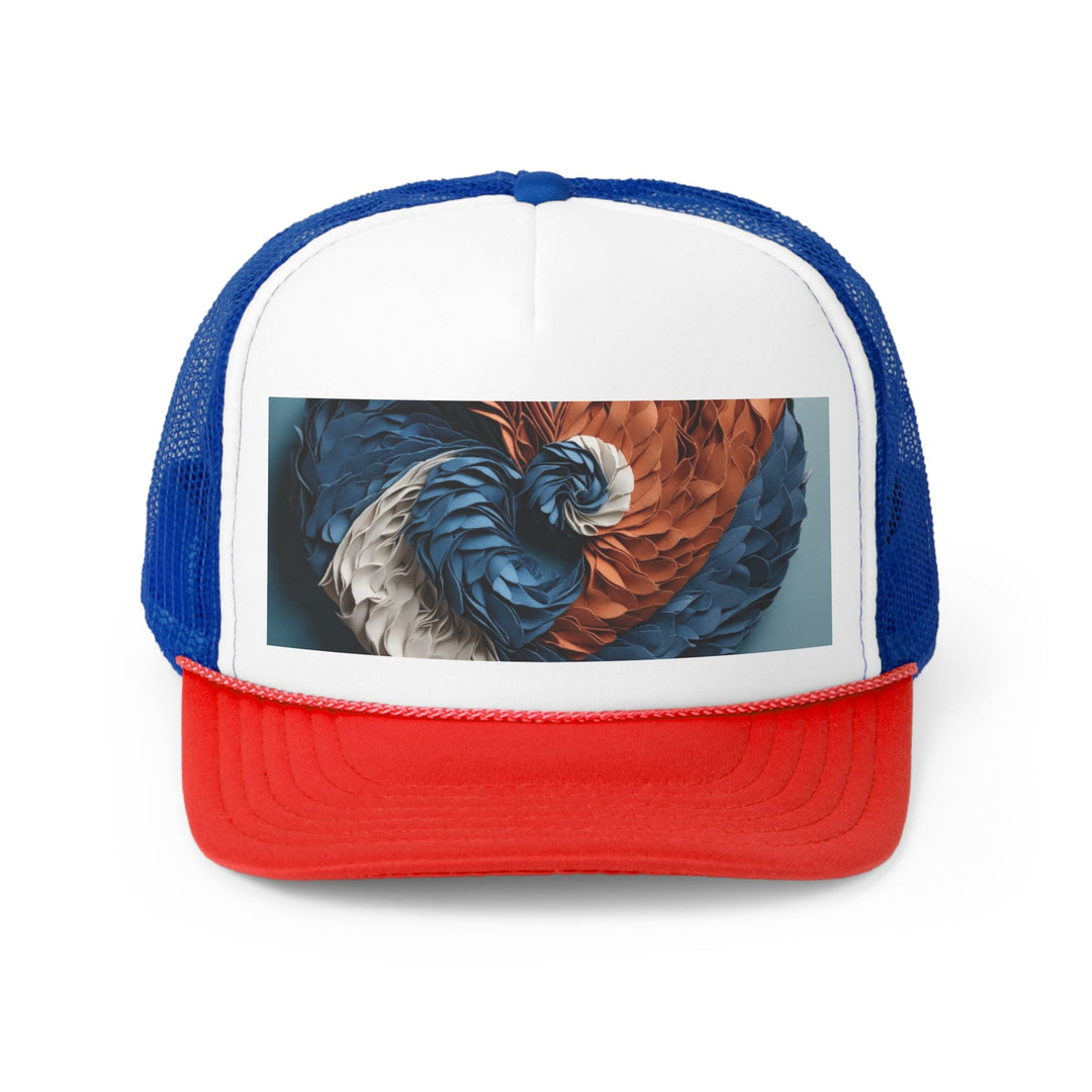 Textured Heart Art - Trucker Hat - Hats - g(0D·IO) - Blue/Red - One size -