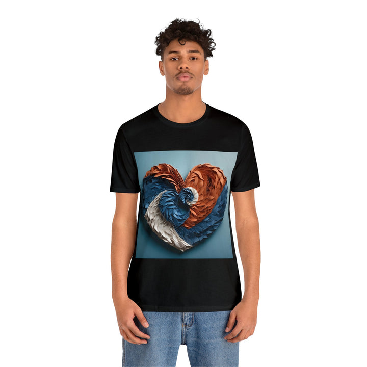 Textured Heart Art - Unisex Jersey Short Sleeve Tee - T-Shirt - g(0D·IO) - Black - S -