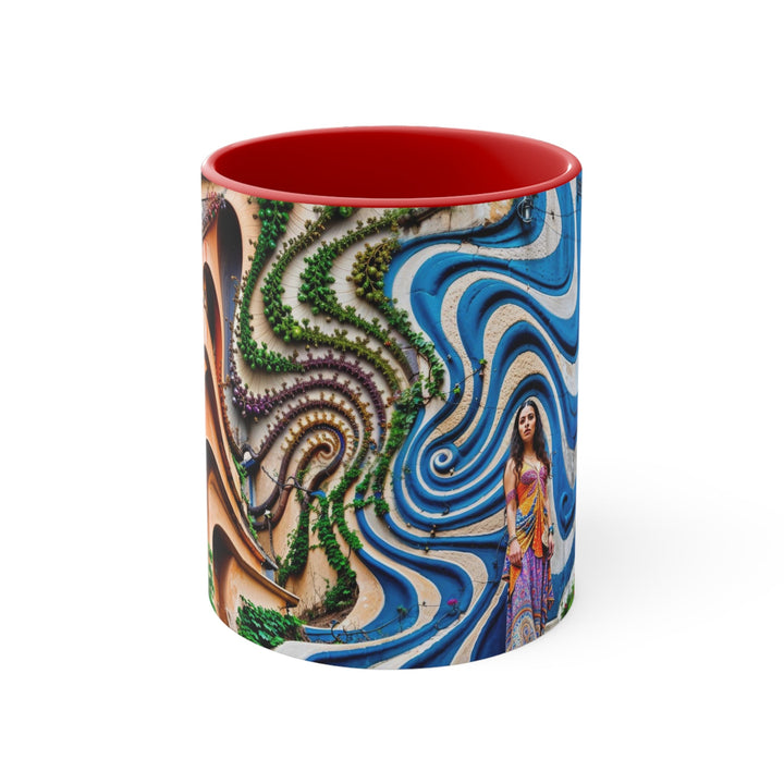 Urban Whimsical Vortex - Accent Coffee Mug - Mug - g(0D·IO) - Red - 11oz -