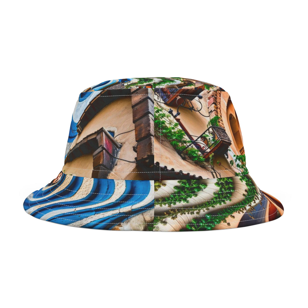 Urban Whimsical Vortex - Bucket Hat - Hats - g(0D·IO) - Large - White stitching -