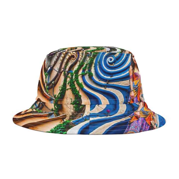 Urban Whimsical Vortex - Bucket Hat - Hats - g(0D·IO) - Large - White stitching -