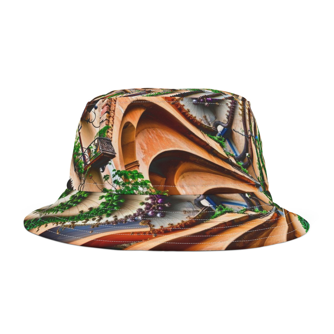 Urban Whimsical Vortex - Bucket Hat - Hats - g(0D·IO) - Large - White stitching -