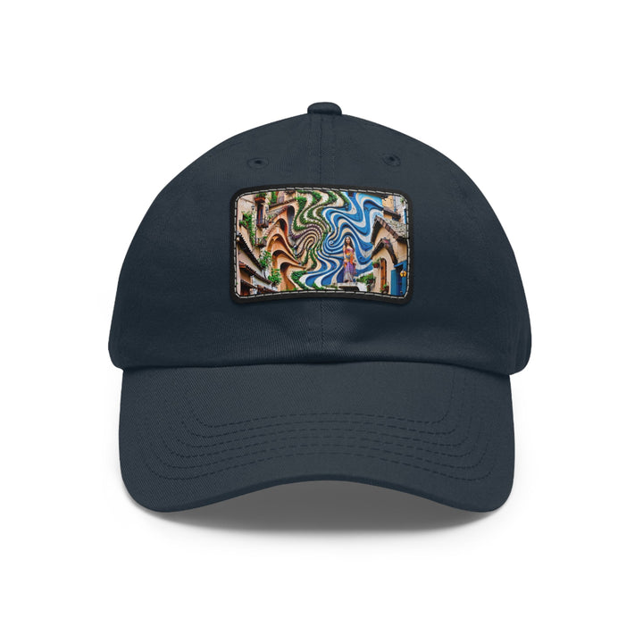 Urban Whimsical Vortex - Dad Hat - Hats - g(0D·IO) - Navy / Black patch - Rectangle - One size