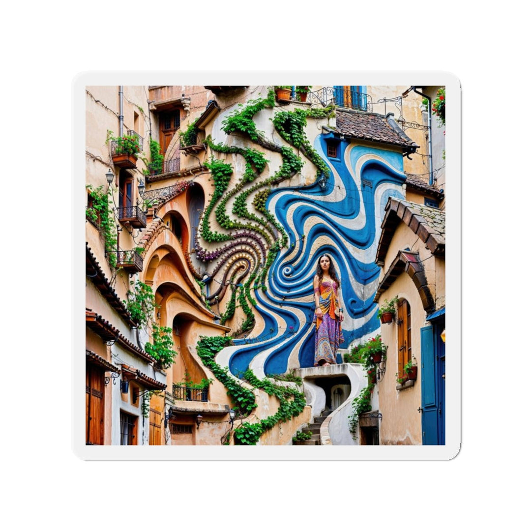 Urban Whimsical Vortex - Die-cut Magnet - Home Decor - g(0D·IO) - 5" x 5" - Die-Cut - 1 pc