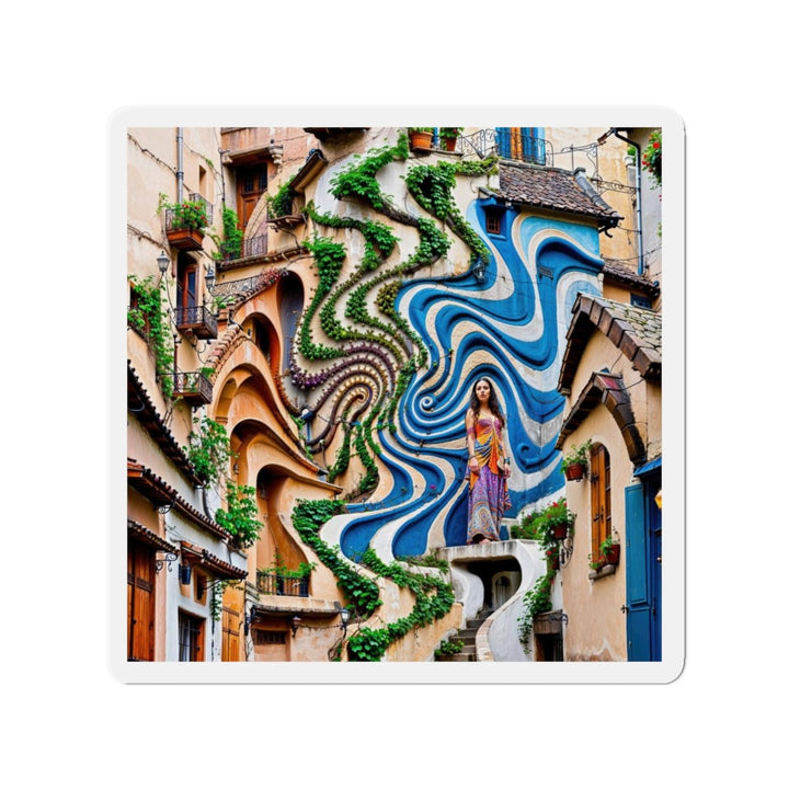 Urban Whimsical Vortex - Die-cut Magnet - Home Decor - g(0D·IO) - 5" x 5" - Die-Cut - 1 pc